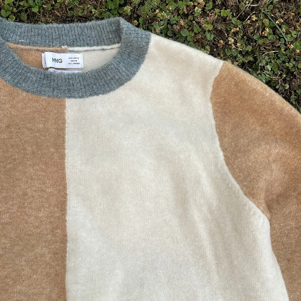 NWOT Mango Colorblock Wool Sweater - Picture 3 of 4